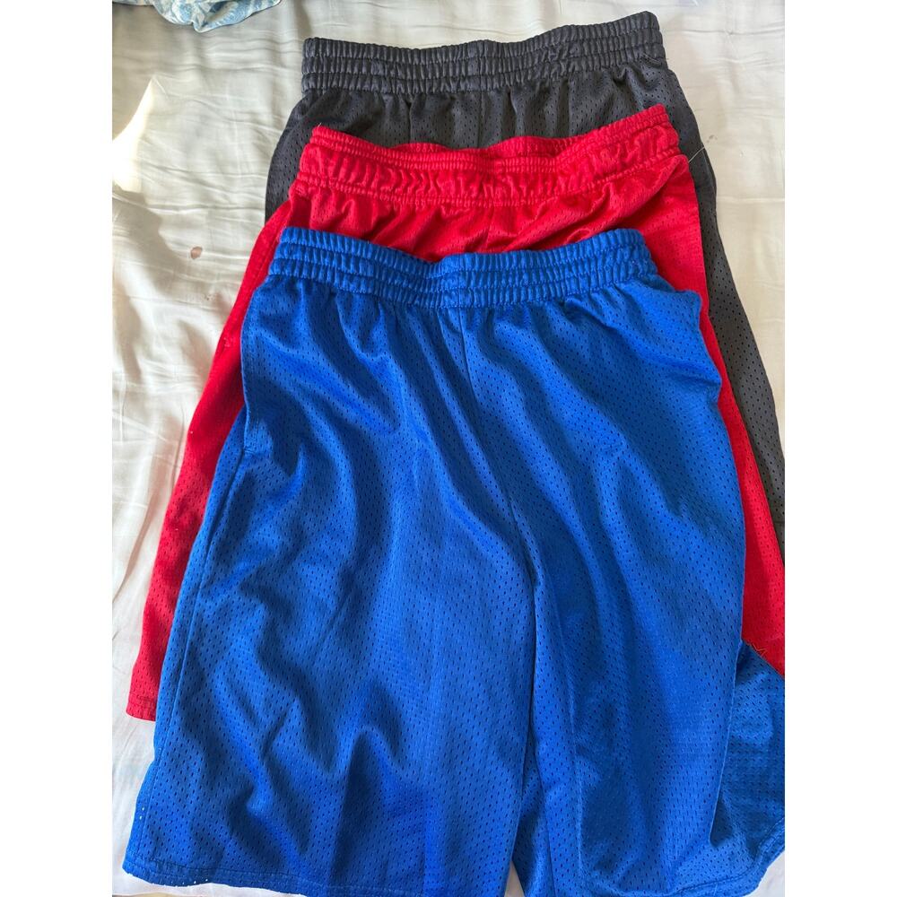 Starter pull on mesh blue grey red althetic shorts bundle size 10-12